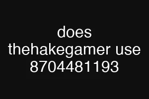 does thehakegamer use 8704481193